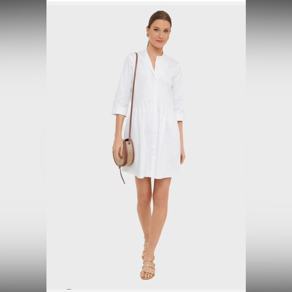 @aliclimbs Tuckernuck White Poplin Royal Shirt Dress